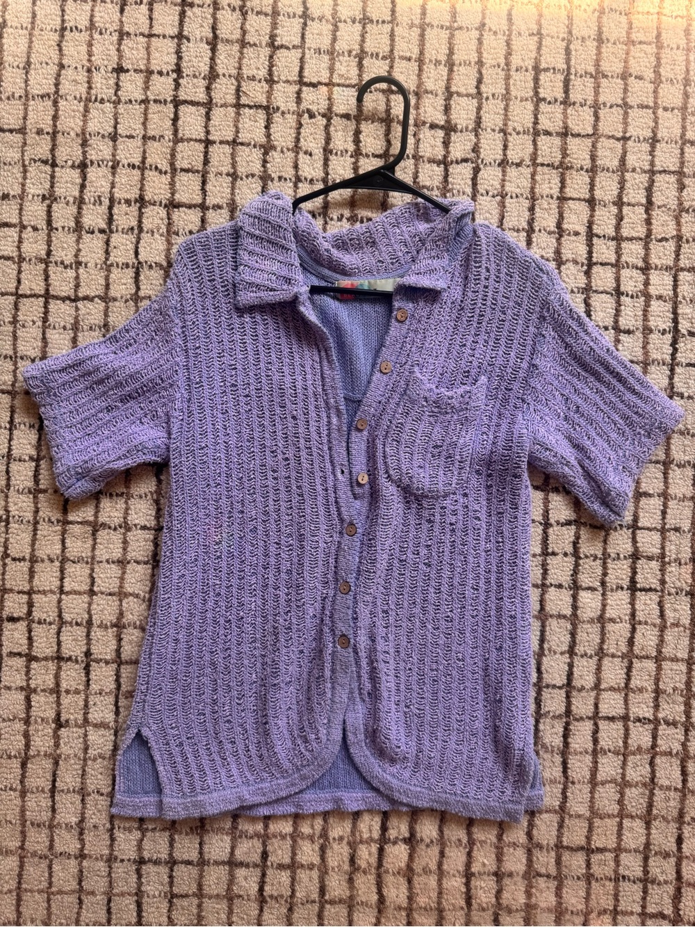 Free People Lavender Button-Front Knit Top - women’s